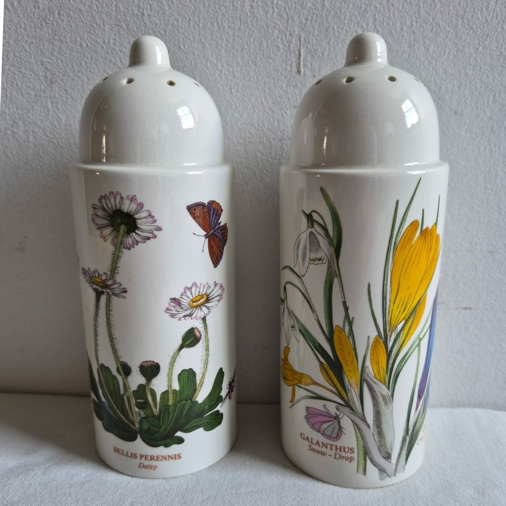Portmeirion Botanic Garden Salt Pepper Shakers Floral Butterfly Cottagecore